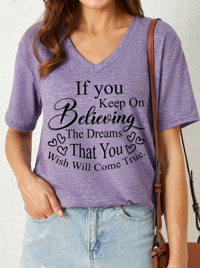 Lilicloth X Ana If You Keep On Believing The Dreams That You Wish Will Come True Women's V Neck T-Shirt