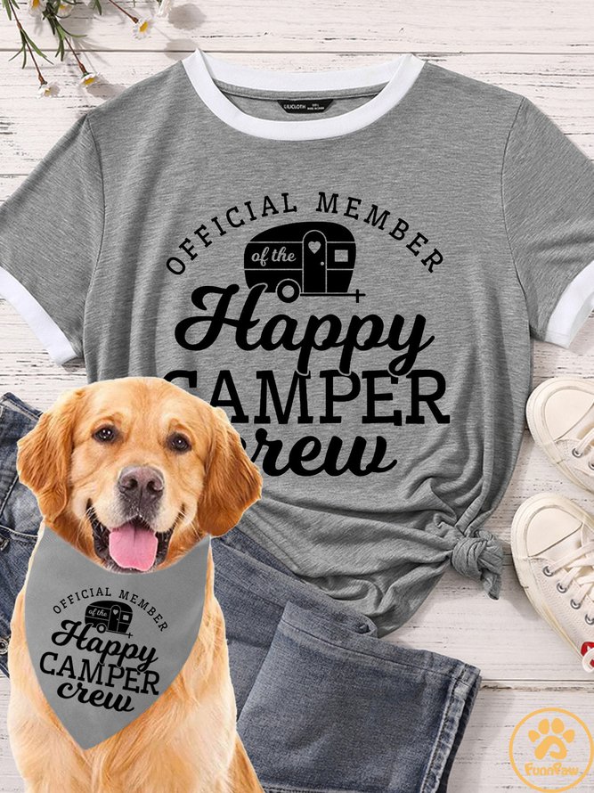 Lilicloth X Funnpaw Women's Official Member Happy Camper Crew Matching T-Shirt