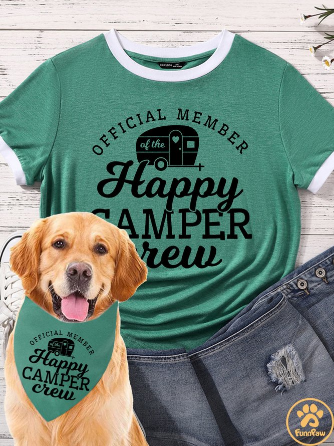 Lilicloth X Funnpaw Official Member Happy Camper Matching Dog Print Bib