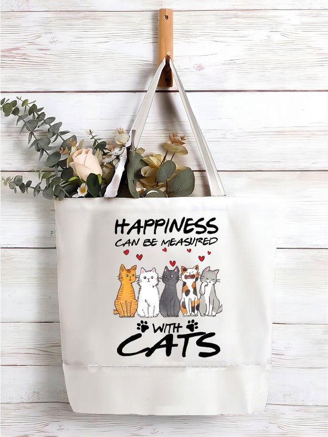Women’s Happiness Can Be Measured With Cats Shopping Tote