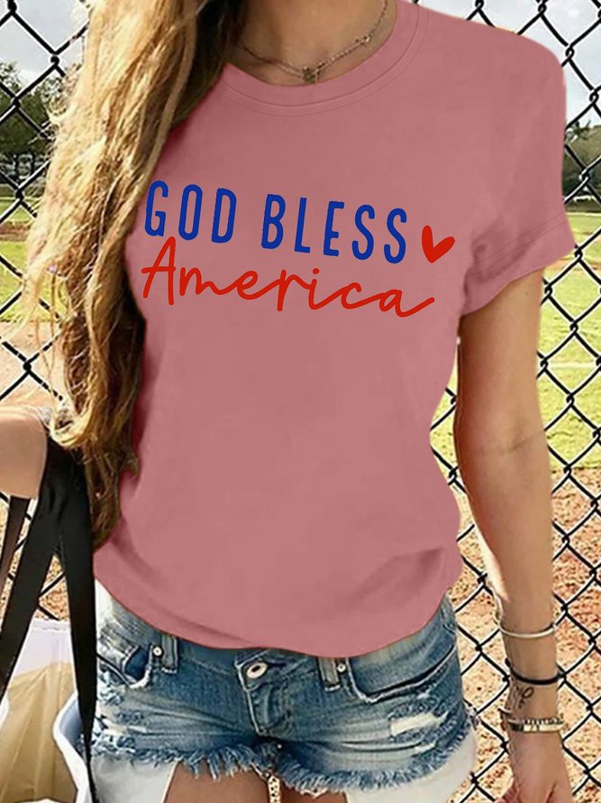 Women's God Bless America Casual T-Shirt