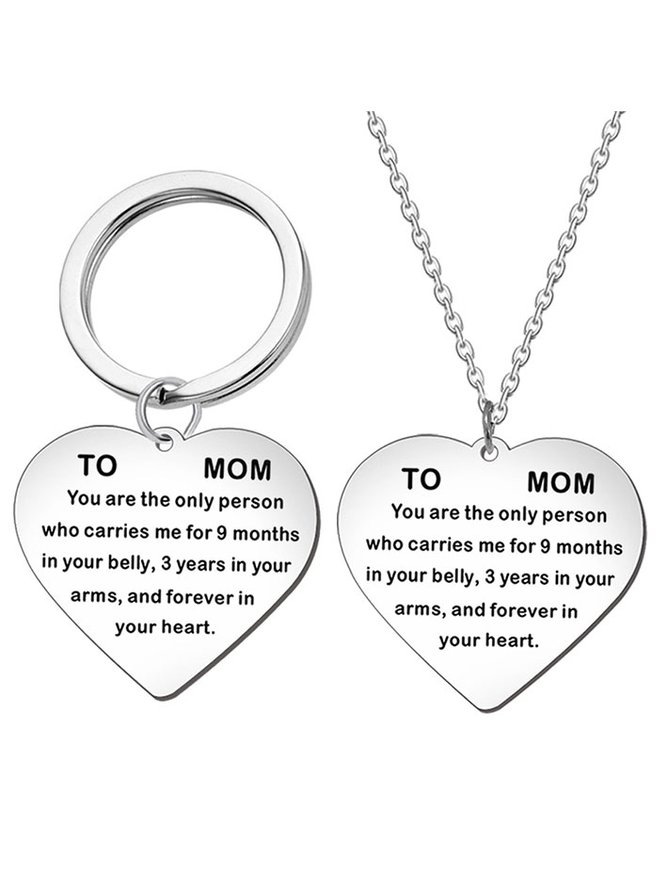 Mother's Day Text Letters Metal Buckle Keychain