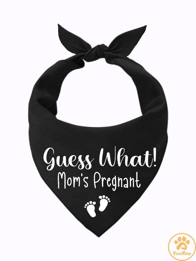 Lilicloth X Funnpaw Guess What Mon's Pregnat Pregnancy Announcement Matching Dog Print Bib