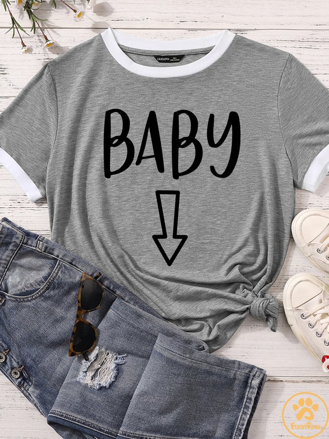 Lilicloth X Funnpaw Women's Baby Pregnancy Announcement Matching T-Shirt
