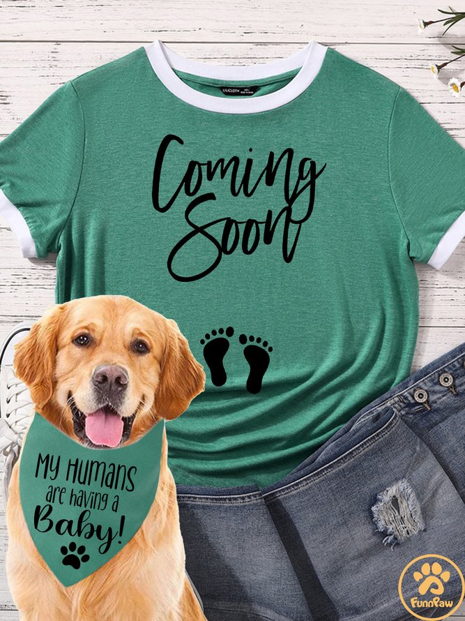 Lilicloth X Funnpaw My Humans Are Having A Baby Pregnancy Announcement Matching Dog Print Bib