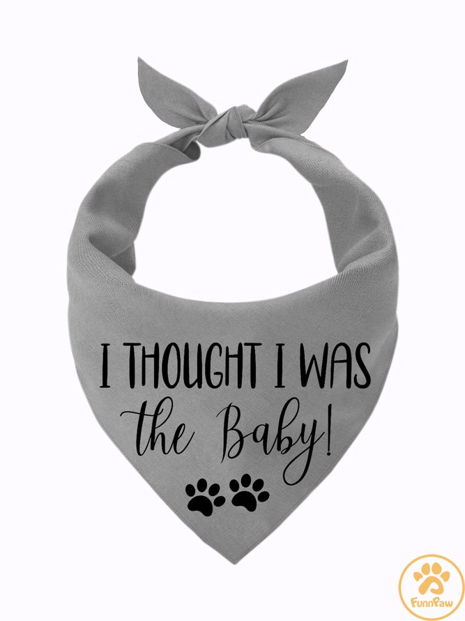 Lilicloth X Funnpaw I Thought I Was The Baby Pregnancy Announcement Matching Dog Print Bib