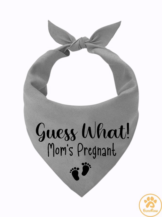 Lilicloth X Funnpaw Guess What Mon's Pregnat Pregnancy Announcement Matching Dog Print Bib