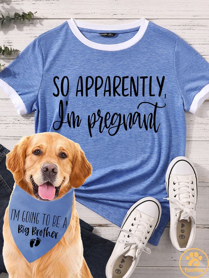 Lilicloth X Funnpaw I'm Going To Be A Big Brother Pregnancy Announcement Matching Dog Print Bib