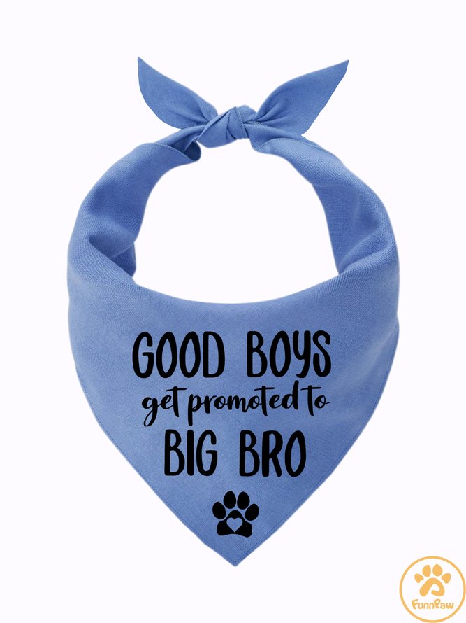 Lilicloth X Funnpaw Good Boys Get Promoted To Big Bro Matching Dog Print Bib
