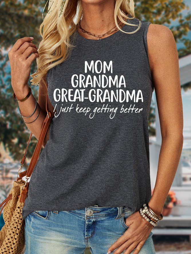 Gift For Great-Grandma Mom Grandma Great-Grandma Women‘s Crew Neck Tank Top