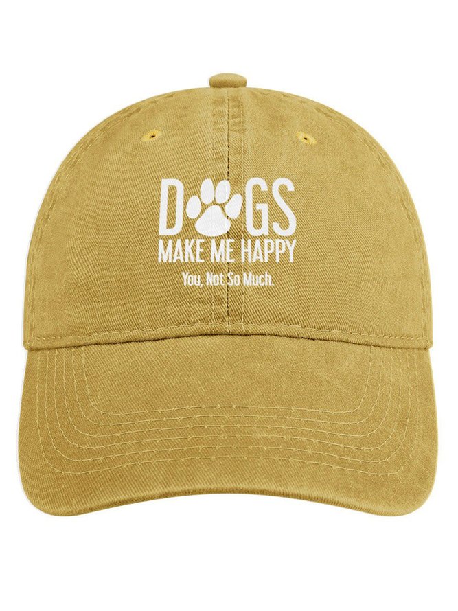 Dogs Make Me Happy You Not So Much Denim Hat