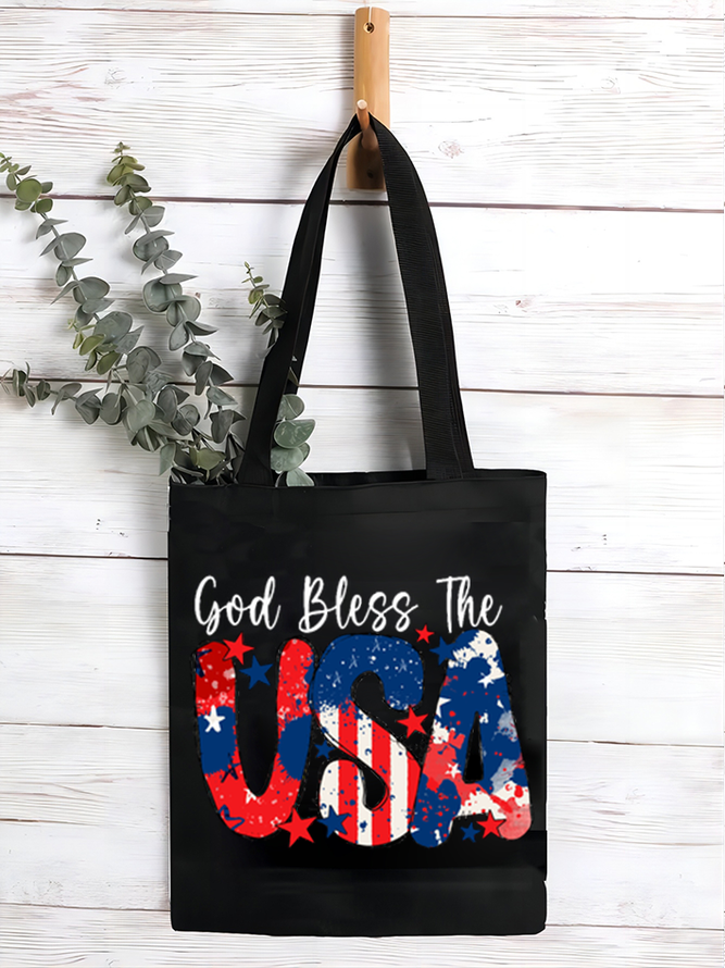 Women's God Bless The USA Letters Shopping Tote