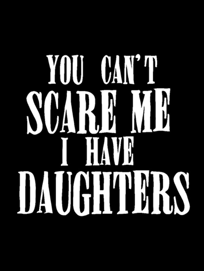 Men's You Can‘T Scare Me I Have Daughters Funny Graphic Printing Urban Text Letters Regular Fit Polo Shirt
