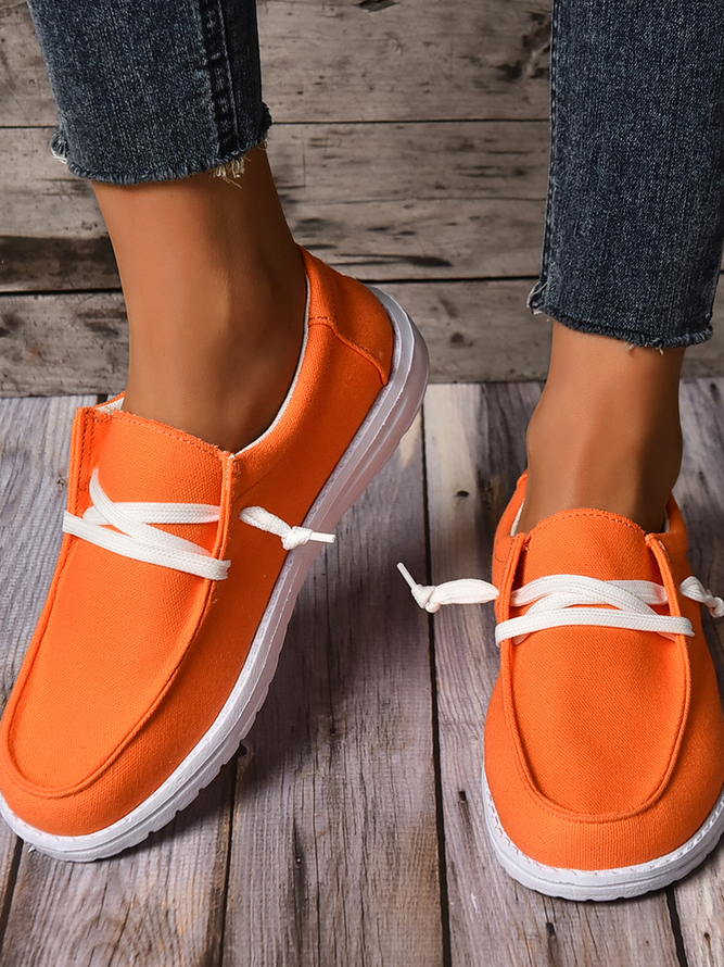 Women's Orange Loafers Comfortable & Lightweight Ladies Shoes