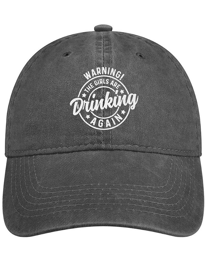 Men's /Women's Warning The Girls Are Drinking Again Funny Graphic Printing Regular Fit Adjustable Denim Hat