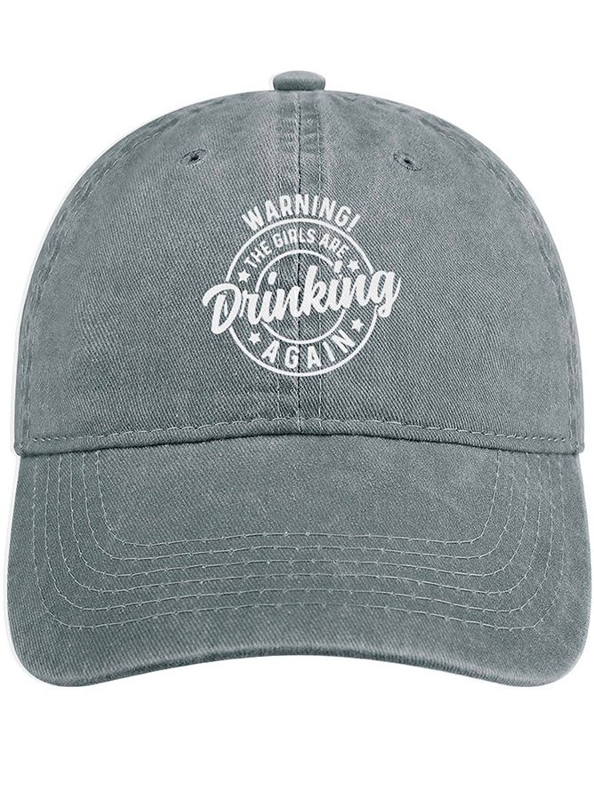 Men's /Women's Warning The Girls Are Drinking Again Funny Graphic Printing Regular Fit Adjustable Denim Hat