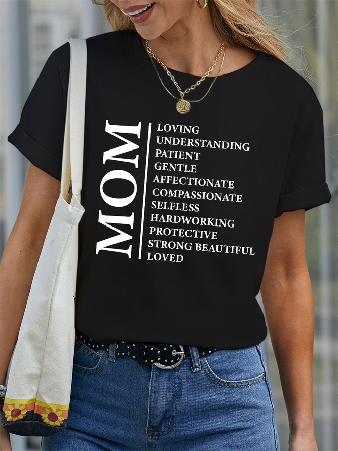 Lilicloth X Jessanjony Mom Women's Casual Text Letters T-Shirt