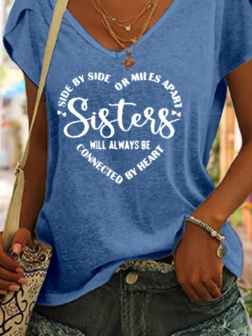 Women's Sister Print Casual T-Shirt