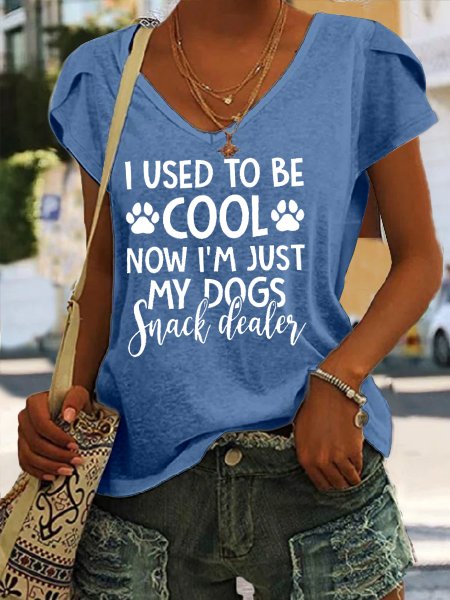 Women's Dog Lover Print Casual Letters Crew Neck T-Shirt