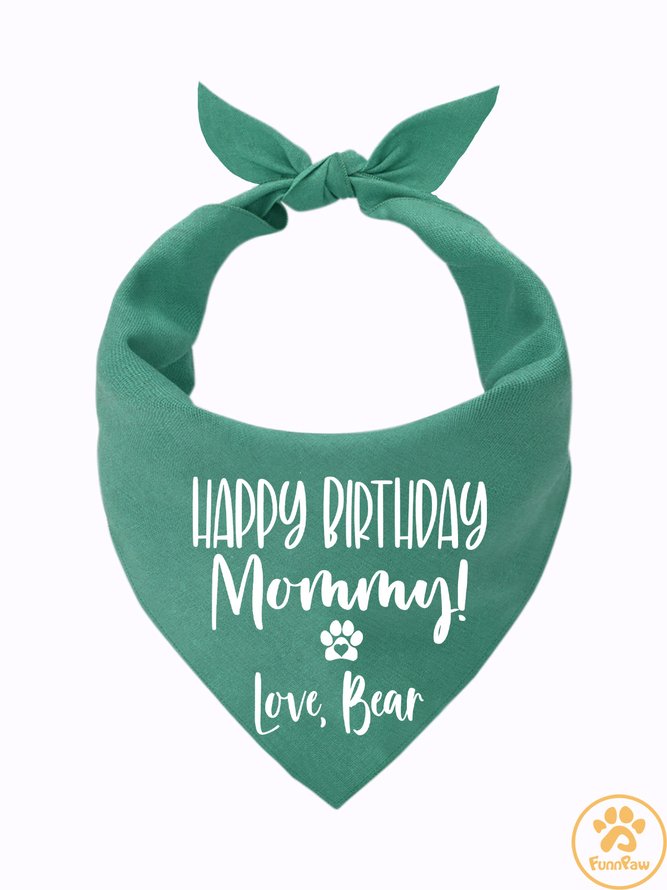 Lilicloth X Funnpaw Happy Birthday Mommy Love Bear Dog Print Bib