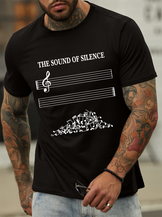 Lilicloth X Hynek Rajtr The Sound of Silence Men's Casual Crew Neck T-Shirt