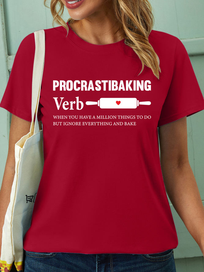 Lilicloth X Jessanjony Procrastibaking Verb When you have A Million Things To Do But Ignore Everything And Bake Women's Casual T-Shirt