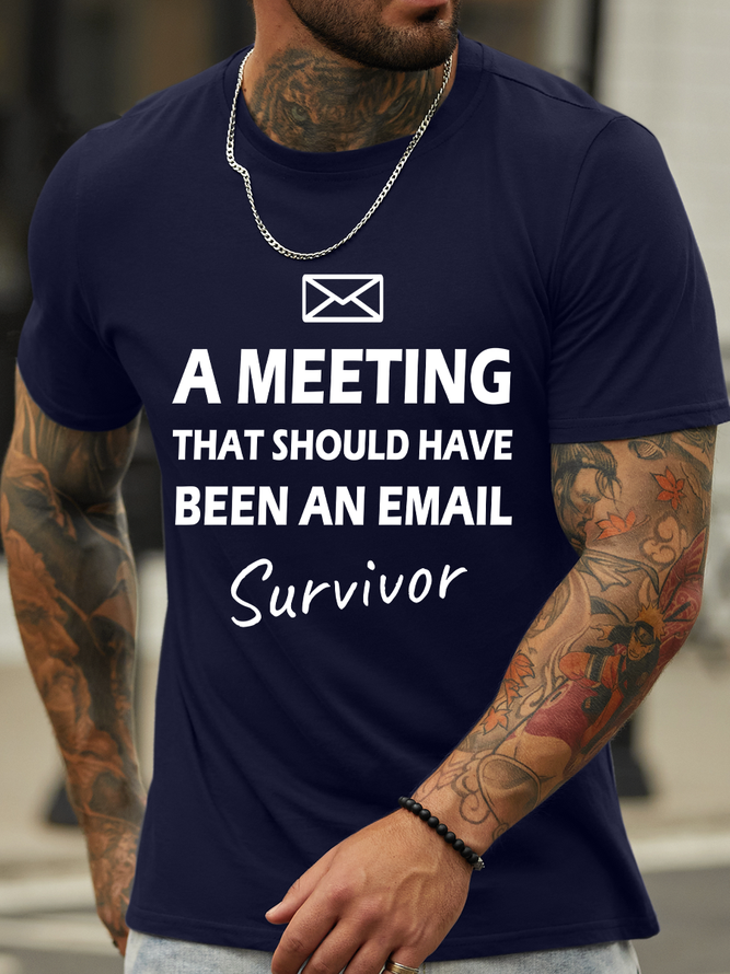 Lilicloth X Hynek Rajtr A Meeting That Should Have Been An Email Survivor Men's Crew Neck Casual T-Shirt
