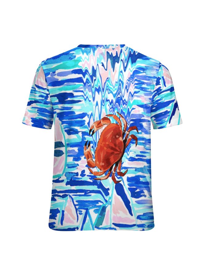 Women‘s Vacation Sea Marine Life Crab Cotton T-Shirt