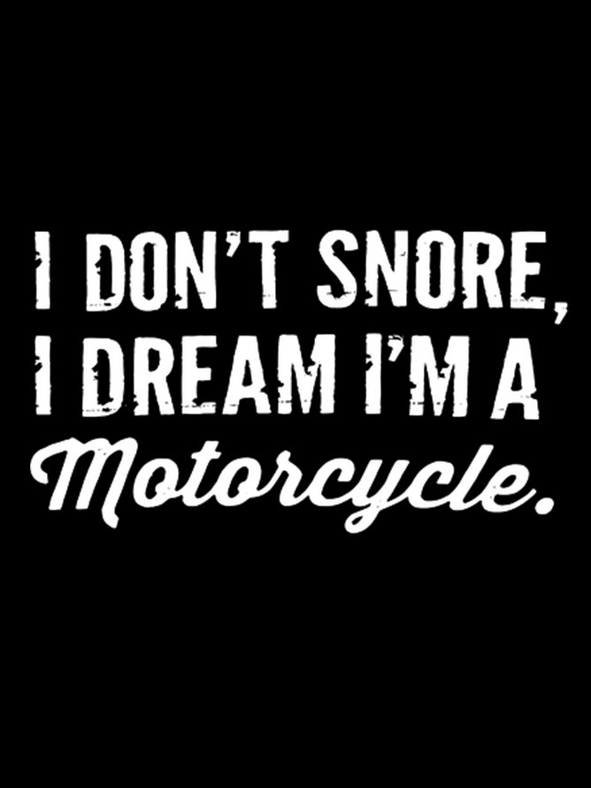 Men's I Don't Snore I Dream I Am A Motorcycle Funny Graphic Printing Regular Fit Polo Collar Casual Polyester Cotton Polo Shirt