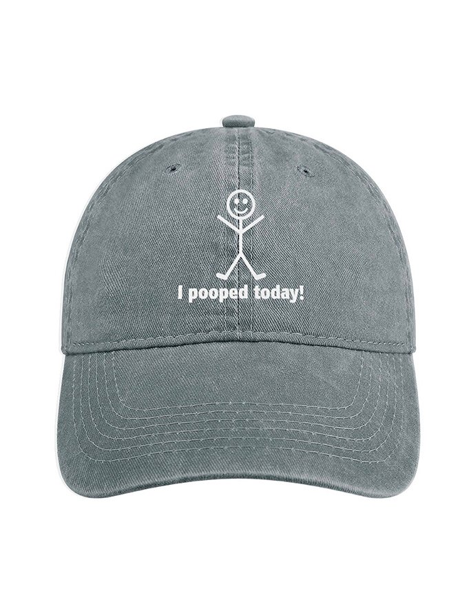 Men's /Women's I Pooped Today Graphic Printing Regular Fit Adjustable Denim Hat