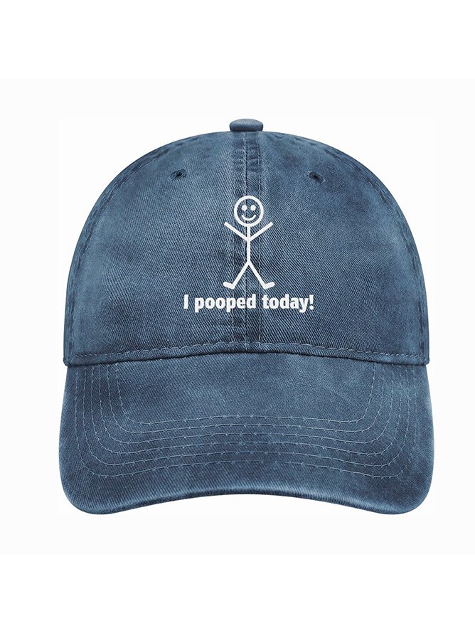 Men's /Women's I Pooped Today Graphic Printing Regular Fit Adjustable Denim Hat