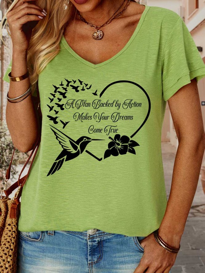 Lilicloth X Y A Plan Backed By Action Maked Your Dreams Come True Women's V Neck T-Shirt