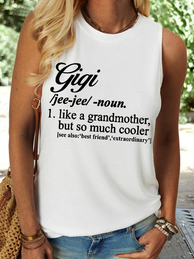 Women's Funny Gigi Like A Grandmother But So Much Cooler Cotton-Blend Casual Tank Top