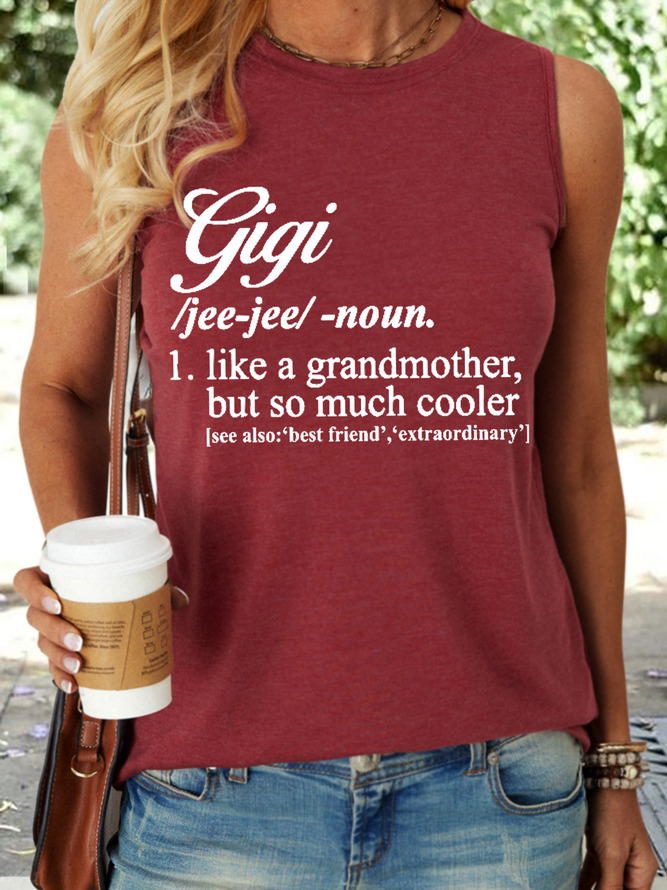 Women's Funny Gigi Like A Grandmother But So Much Cooler Cotton-Blend Casual Tank Top