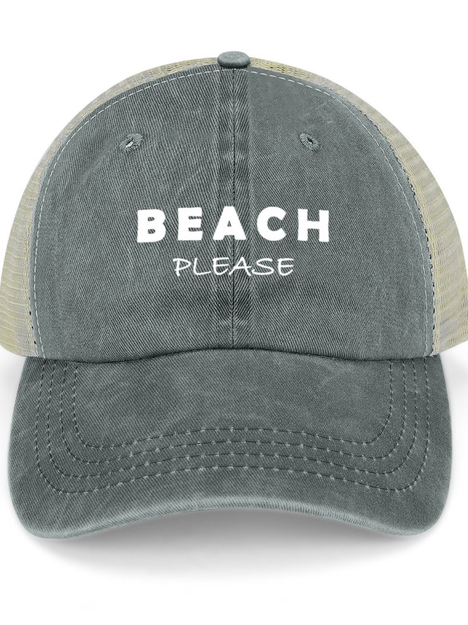 Women’s Beach Please Washed Mesh Back Baseball Cap