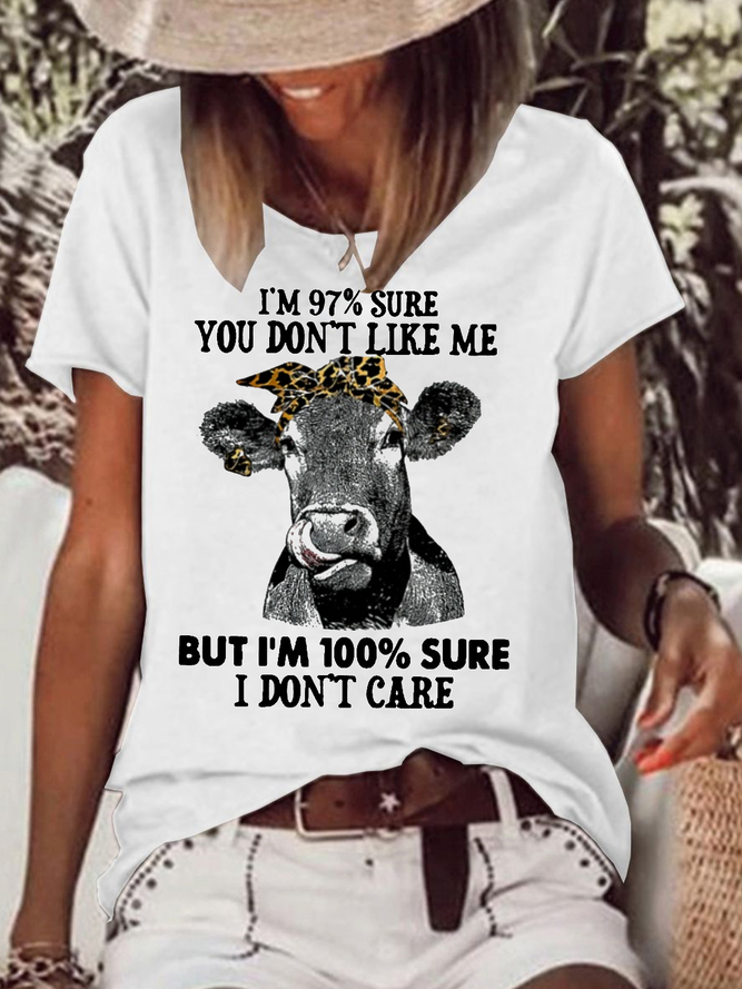 Women's I Don't Care Crew Neck Casual T-Shirt