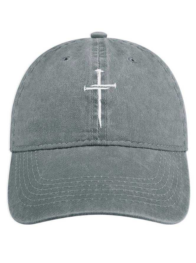 Men's /Women's Religious Cross Graphic Printing Regular Fit Adjustable Denim Hat