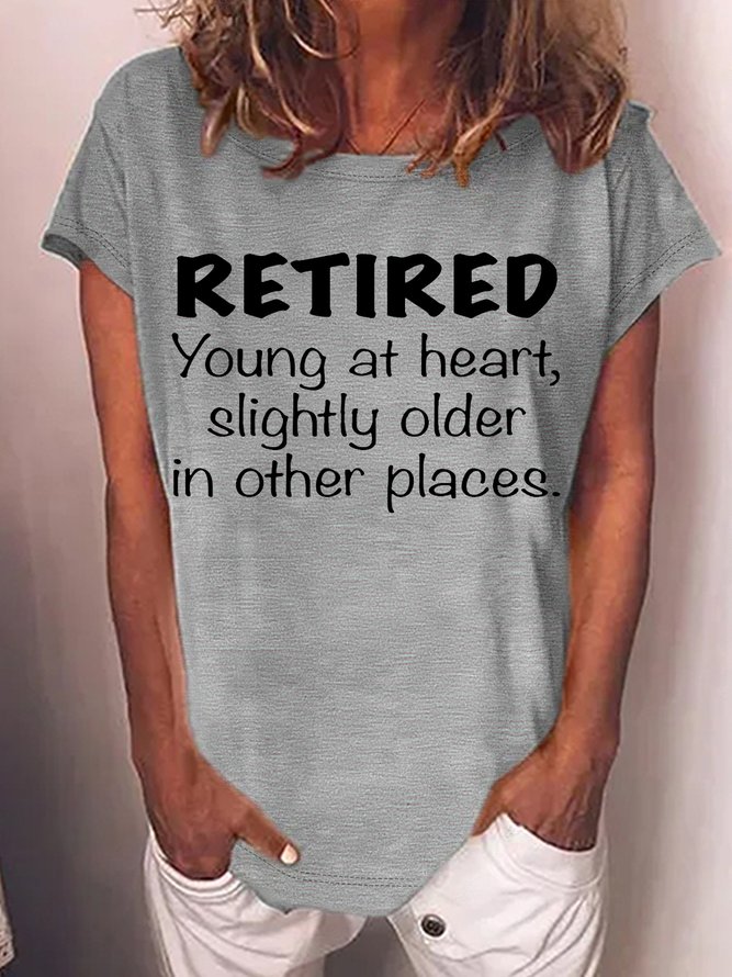 Women's funny Retired Casual Letters  T-Shirt