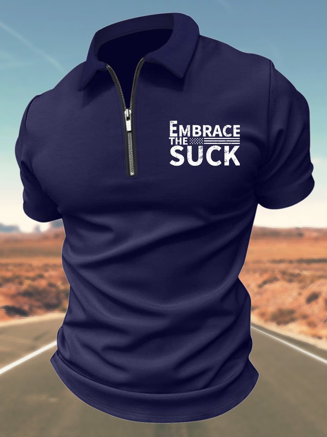 Men’s Embrace The Suck Casual Regular Fit Polo Shirt