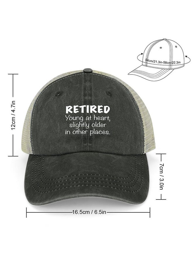 Funny Retired Casual Letters Washed Mesh-back Baseball Cap