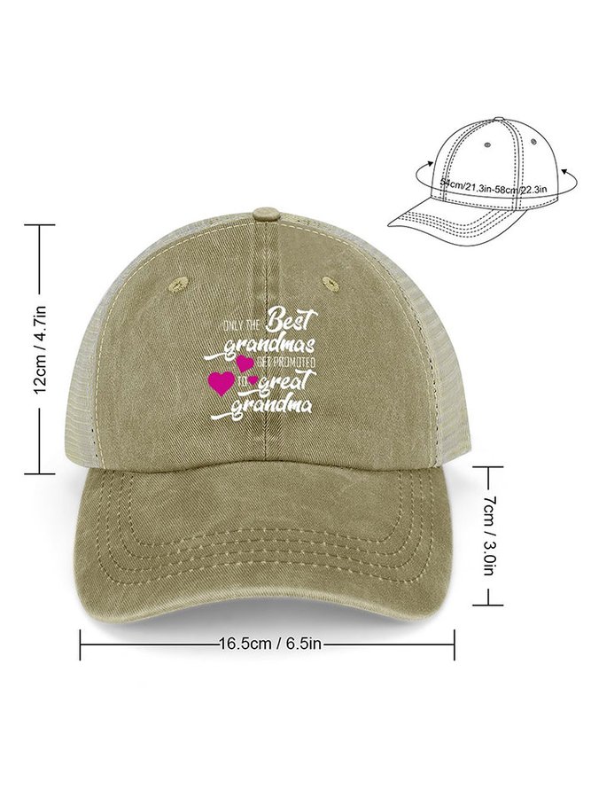 Only the Best Grandmas Get Promoted to Great Grandma Washed Mesh-back Baseball Cap