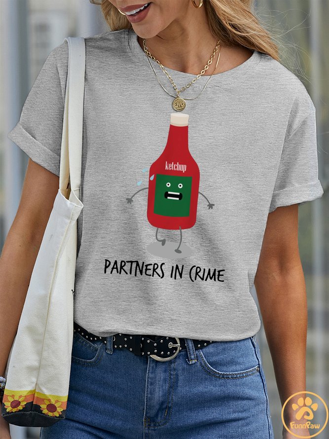 Lilicloth X Funnpaw Women's Ketchup Partners In Crime Pet Matching T-Shirt