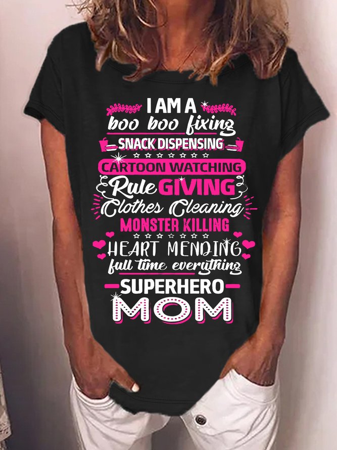 Women’s I Am A Mom Casual Crew Neck T-Shirt