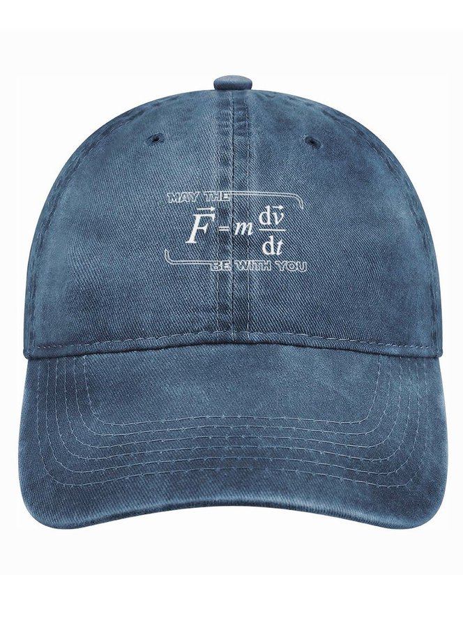 Men's /Women's May The (F=m*dv/dt) Be with You Graphic Printing Regular Fit Adjustable Denim Hat