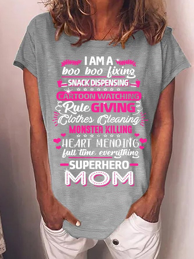 Women’s I Am A Mom Casual Crew Neck T-Shirt