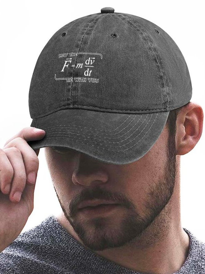 Men's /Women's May The (F=m*dv/dt) Be with You Graphic Printing Regular Fit Adjustable Denim Hat