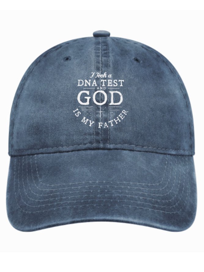 Men's God Father Letters Adjustable Denim Hat