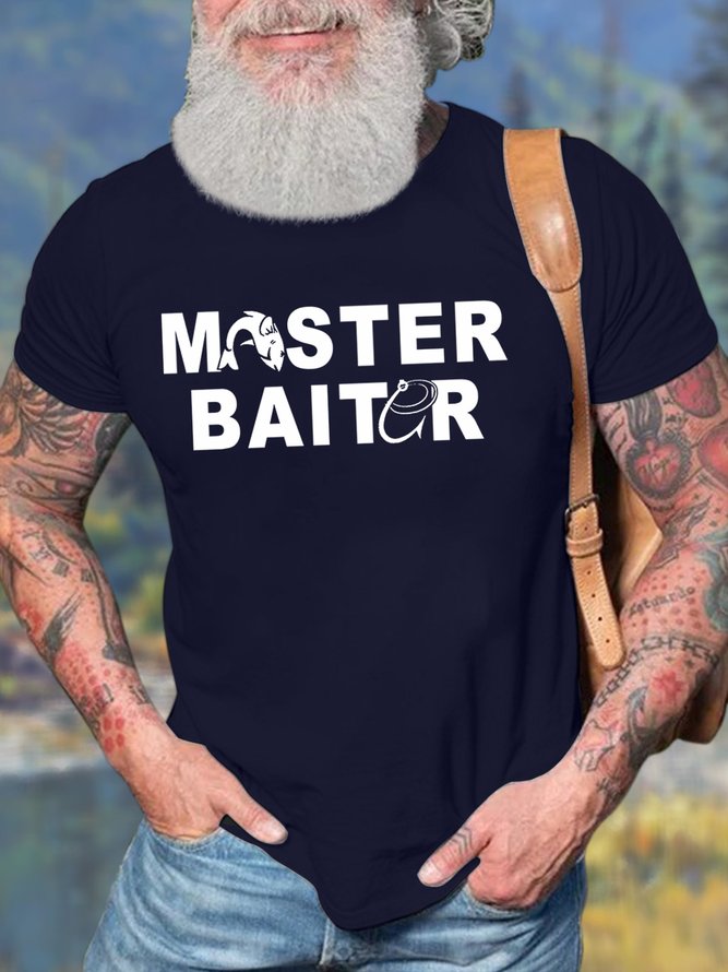 Men’s Master BAiter Regular Fit Text Letters Casual T-Shirt