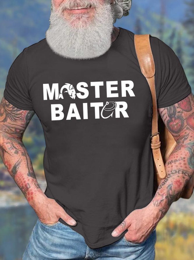 Men’s Master BAiter Regular Fit Text Letters Casual T-Shirt