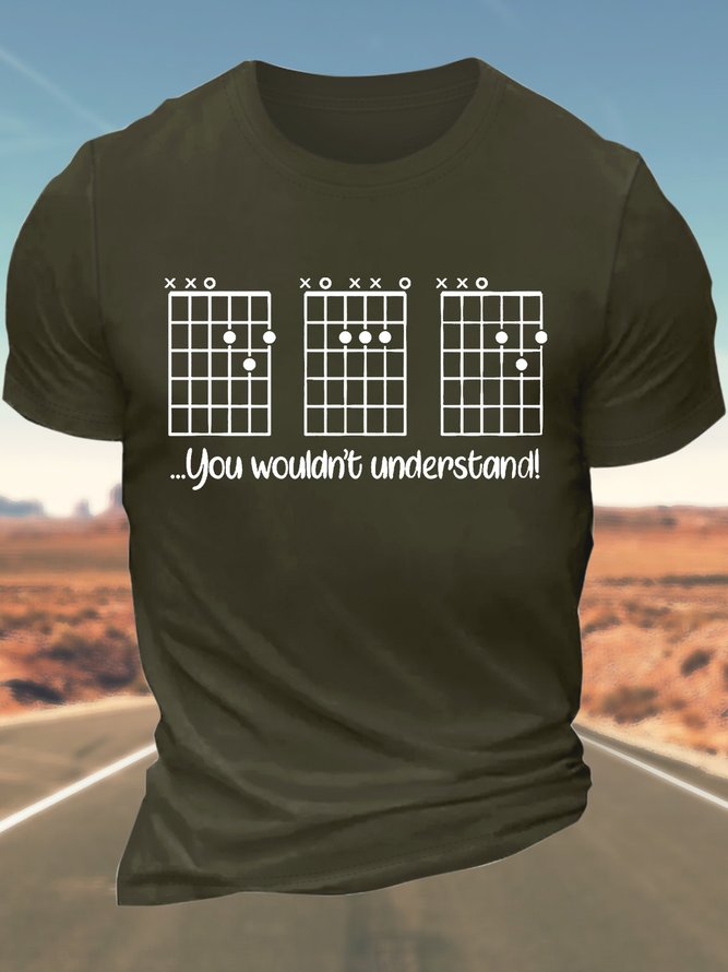 Men’s You Wouldn’t Understand Guitar Cotton Regular Fit Casual Crew Neck T-Shirt